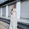 Soft Chiffon Saree with Chikankari Border - Image 4